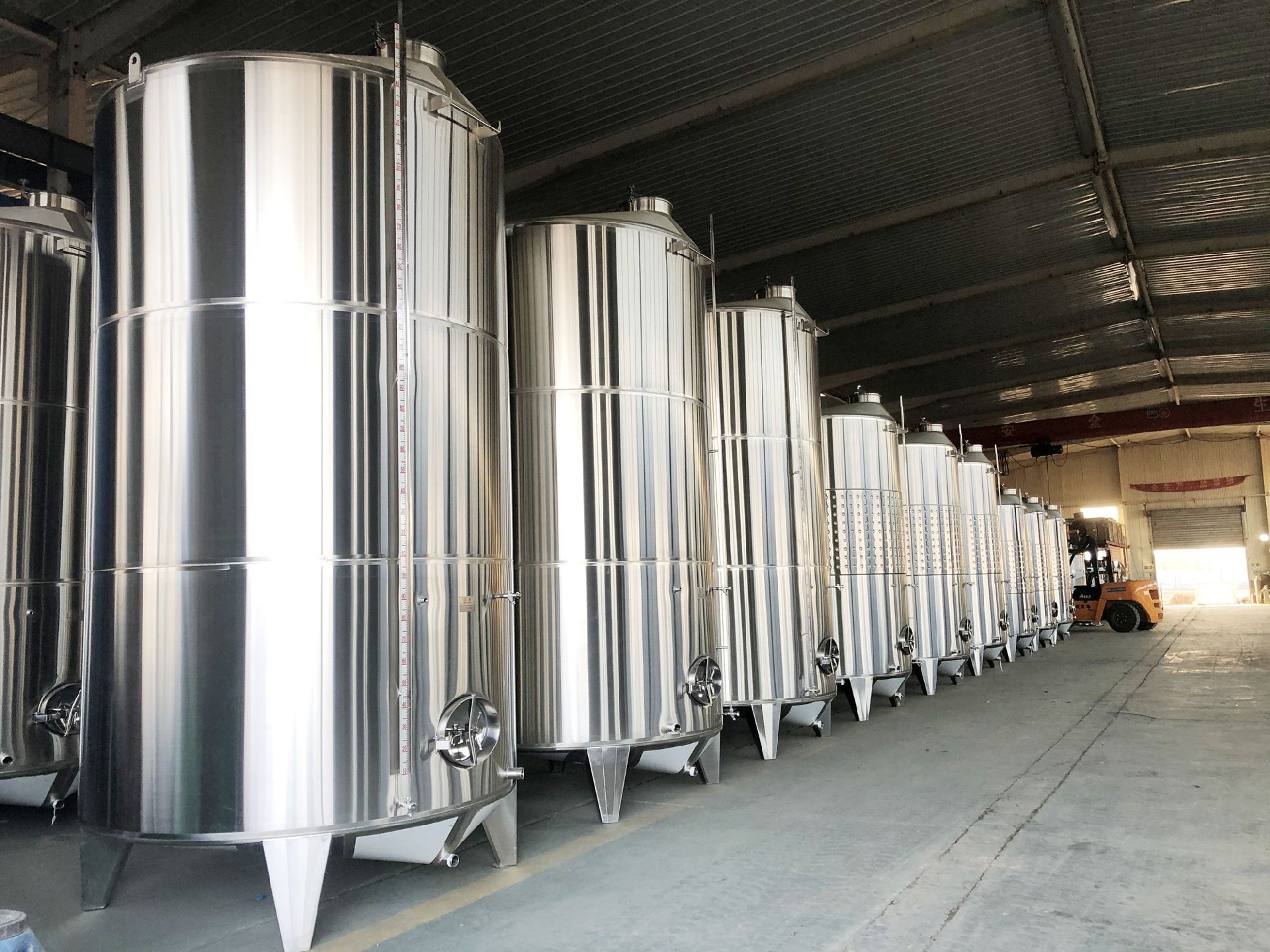 stainless steel single wall of wine storage tank